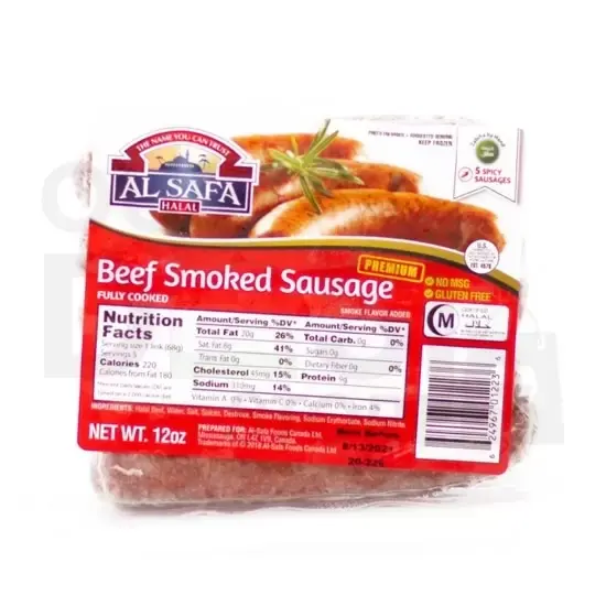 Al Safa Beef Smoke Sausage:12z 12 at Apna Bazar Xpress, Burlington MA