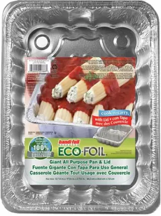Handi-Foil Eco-Foil Cook  N Carry Aluminum Foil Rectangular All Purpose Pan With Lid