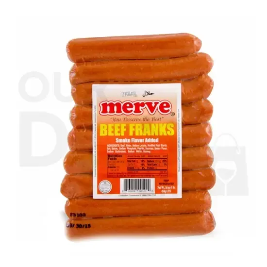 Merve Beef Franks : 454 G 454 G at Apna Bazar Xpress, Burlington MA