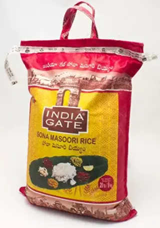 India Gate - Short Grain Rice - Sonamasoori, Atta Flours & Sooji, 20LB