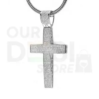 Paris Jewelry Herren Accessoires / Kette Hip Hop Jewels Cross Silberfarben - Paris Jewelry Herren Accessoires / Kette Hip Hop Jewels Cross Silberfarben -