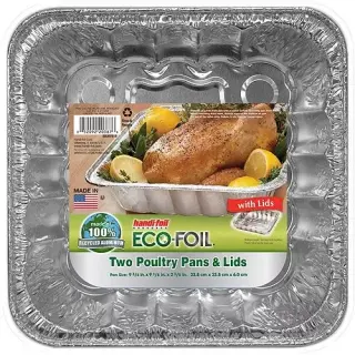 Handi-Foil Eco-foil Square Aluminum Poultry Pans With Lids Handi-Foil Eco-foil Square Aluminum Poultry Pans With Lids