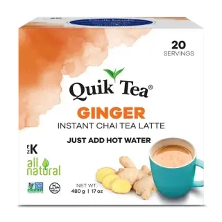 Quiktea Ginger Instant Chai Tea Latte - Fruits & Vegetables, 20 POUCHES